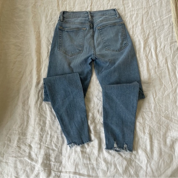 $225 Frame Light Wash Le High Skinny Raw Hem Jeans - Picture 6 of 7